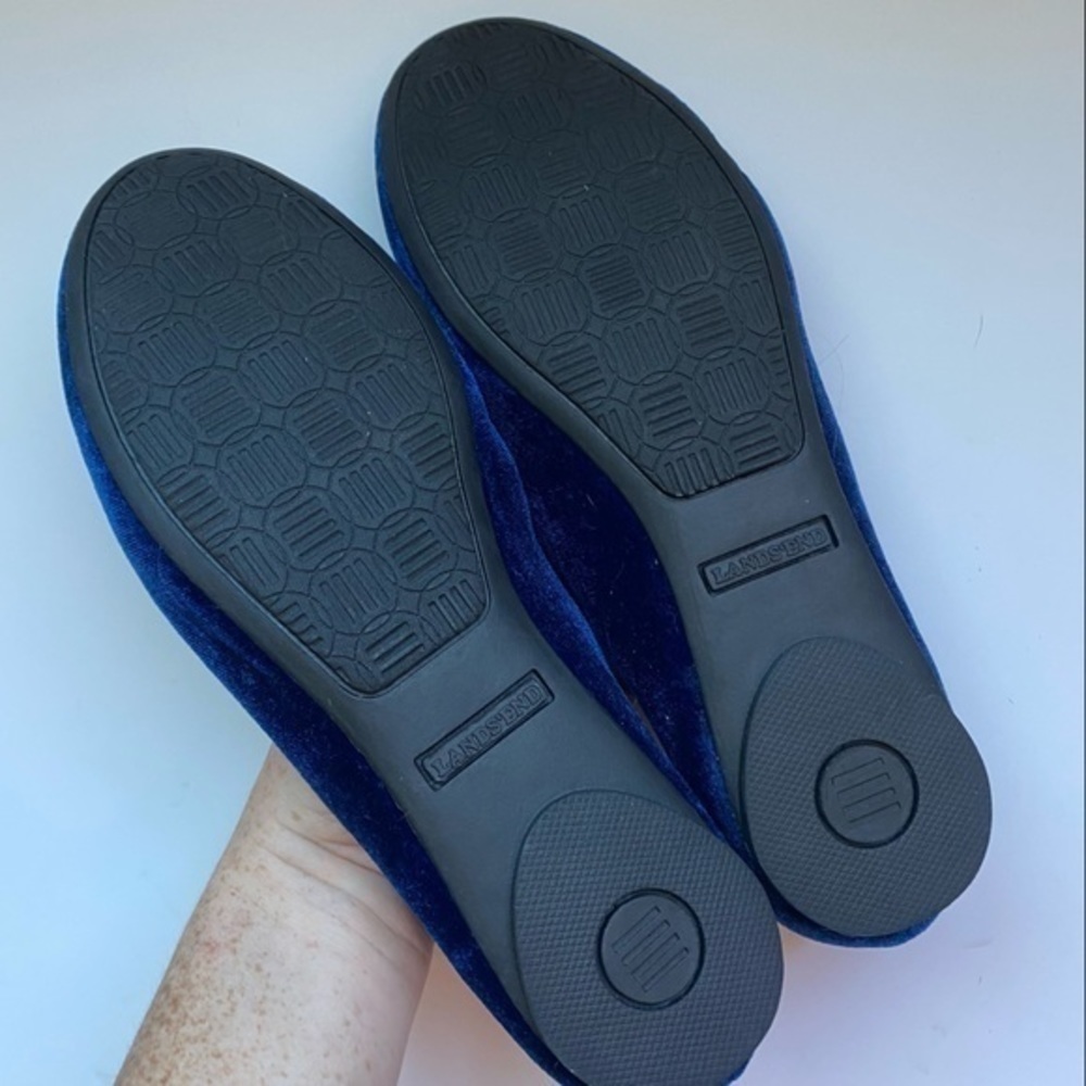 Lands End • Blue Velvet Embroidered Love Flats - Picture 5 of 5